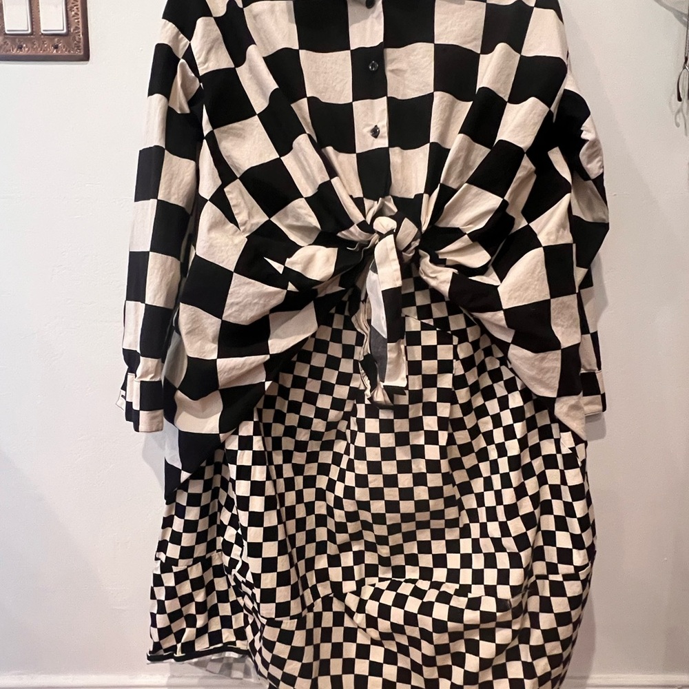 AQRL Checkered button down shirt and skirt - Picture 6 of 8